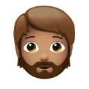 person: medium skin tone, beard appearance on Apple