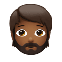 person: medium-dark skin tone, beard appearance on Apple