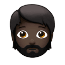 person: dark skin tone, beard appearance on Apple