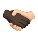 handshake: dark skin tone, light skin tone appearance on Apple
