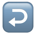 right arrow curving left appearance on Apple