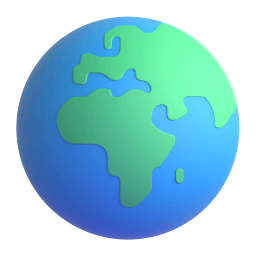 globe showing Europe-Africa appearance on Microsoft