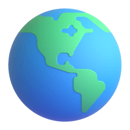 globe showing Americas appearance on Microsoft