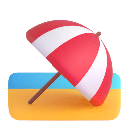 beach with umbrella appearance on Microsoft
