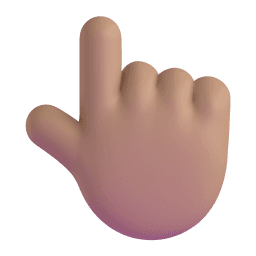 backhand index pointing up: medium skin tone appearance on Microsoft