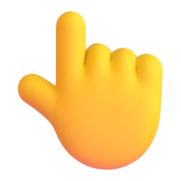 backhand index pointing up appearance on Microsoft