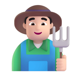man farmer: light skin tone appearance on Microsoft