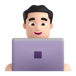 男程序员: 较浅肤色 在 Microsoft 平台的外观