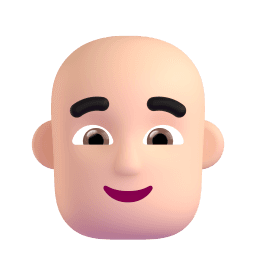 man: light skin tone, bald appearance on Microsoft