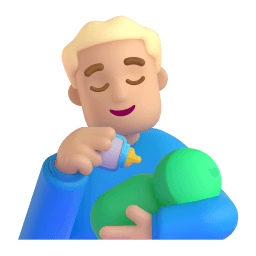 哺乳的男人: 中等-浅肤色 在 Microsoft 平台的外观