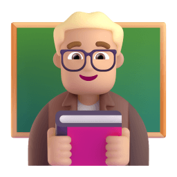 man teacher: medium-light skin tone appearance on Microsoft