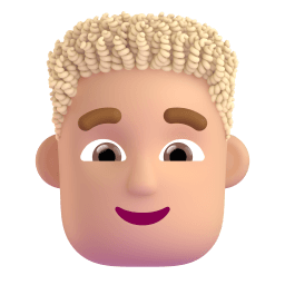 man: medium-light skin tone, curly hair appearance on Microsoft