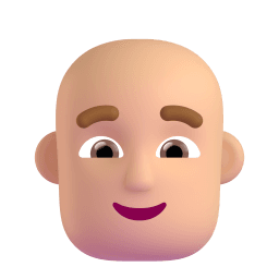 man: medium-light skin tone, bald appearance on Microsoft