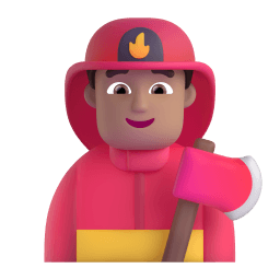 man firefighter: medium skin tone appearance on Microsoft