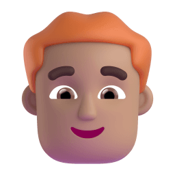 man: medium skin tone, red hair appearance on Microsoft
