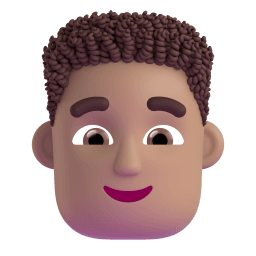 man: medium skin tone, curly hair appearance on Microsoft