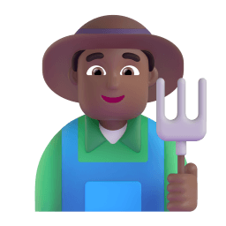 man farmer: medium-dark skin tone appearance on Microsoft
