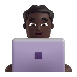 man technologist: dark skin tone appearance on Microsoft