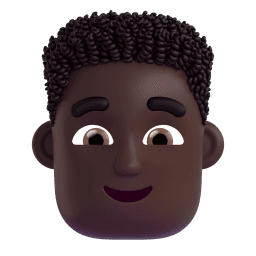 man: dark skin tone, curly hair appearance on Microsoft