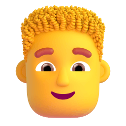 man: curly hair appearance on Microsoft