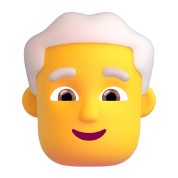 man: white hair appearance on Microsoft