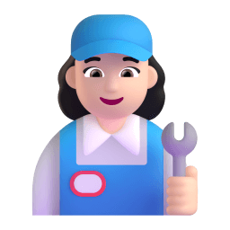 女技工: 较浅肤色 在 Microsoft 平台的外观