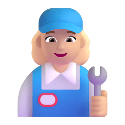 女技工: 中等-浅肤色 在 Microsoft 平台的外观