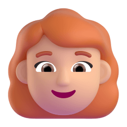 woman: medium-light skin tone, red hair appearance on Microsoft