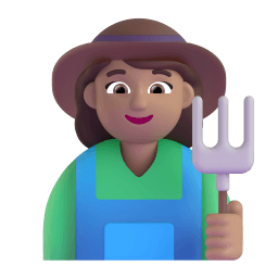 woman farmer: medium skin tone appearance on Microsoft