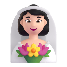 戴头纱的女人: 较浅肤色 在 Microsoft 平台的外观