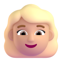 woman: medium-light skin tone, blond hair appearance on Microsoft