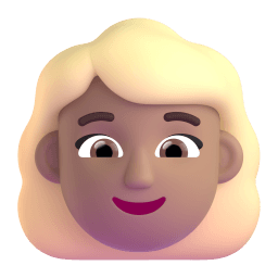 woman: medium skin tone, blond hair appearance on Microsoft