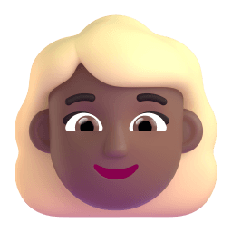 woman: medium-dark skin tone, blond hair appearance on Microsoft