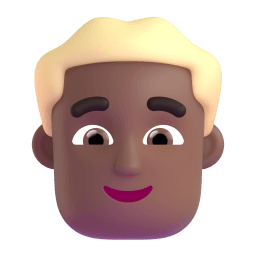 man: medium-dark skin tone, blond hair appearance on Microsoft
