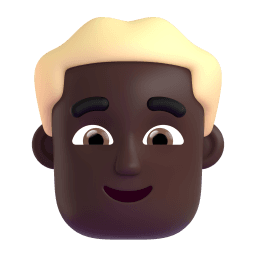 man: dark skin tone, blond hair appearance on Microsoft