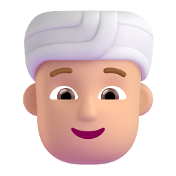 person wearing turban: medium-light skin tone appearance on Microsoft