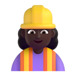 woman construction worker: dark skin tone appearance on Microsoft