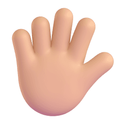 hand with fingers splayed: medium-light skin tone appearance on Microsoft
