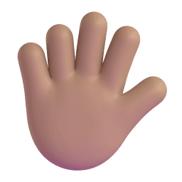 hand with fingers splayed: medium skin tone appearance on Microsoft