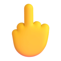 竖中指 在 Microsoft 平台的外观