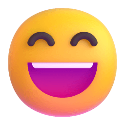 grinning face with smiling eyes appearance on Microsoft