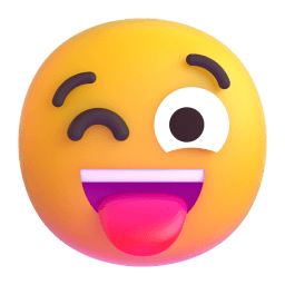 winking face with tongue appearance on Microsoft