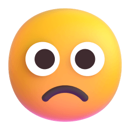 slightly frowning face appearance on Microsoft