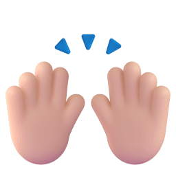 raising hands: light skin tone appearance on Microsoft