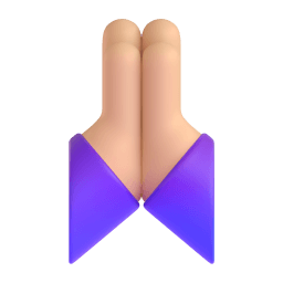 folded hands: medium-light skin tone appearance on Microsoft