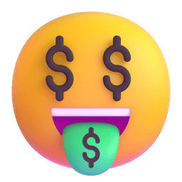 money-mouth face appearance on Microsoft
