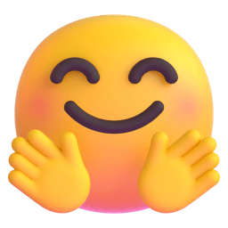smiling face with open hands appearance on Microsoft