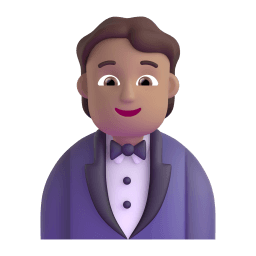 person in tuxedo: medium skin tone appearance on Microsoft