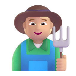 farmer: medium-light skin tone appearance on Microsoft