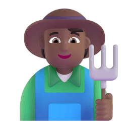 farmer: medium-dark skin tone appearance on Microsoft